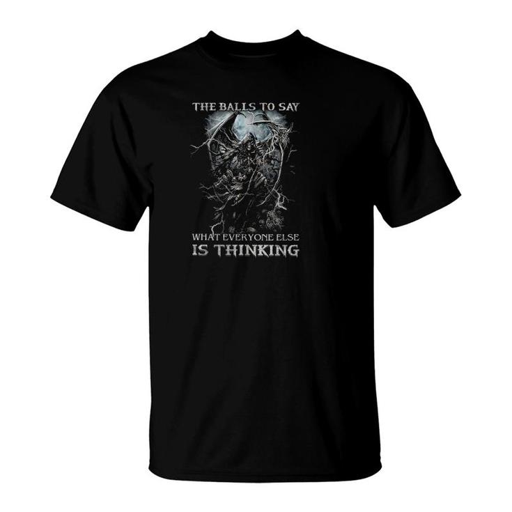 Im Not Sarcastic I Just Have The Balls To Say What Everyone Else Is Thinking Skull Wing Demons T-Shirt