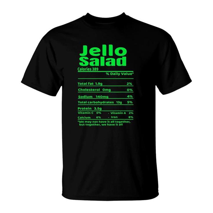 Jello Salad Nutrition Facts Funny Thanksgiving Christmas T-Shirt