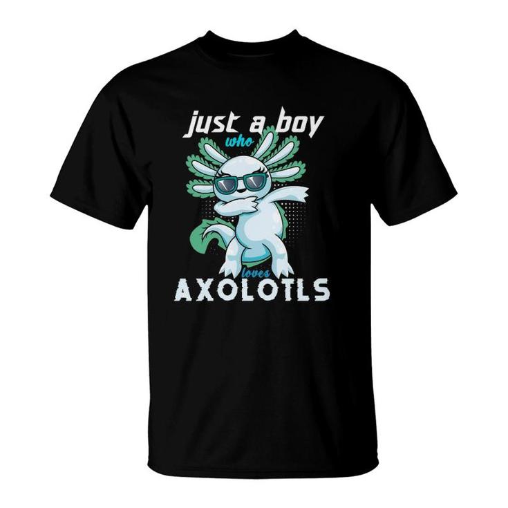 Kawaii Dabbing Just A Boy Who Loves Axolotls Kids & Boys T-Shirt
