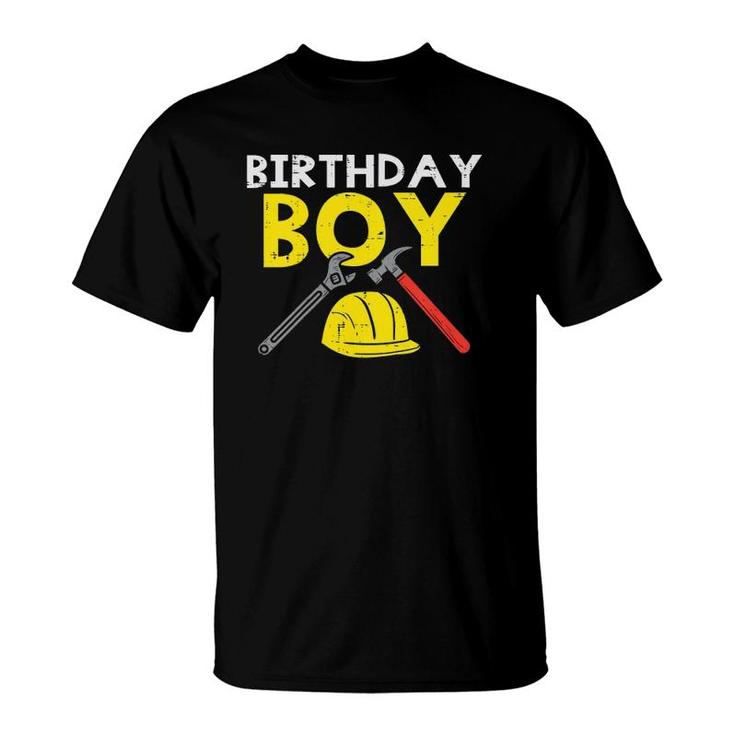 Kids Birthday Boy Construction Hard Hat Cute 3Rd Birthday Boys T-Shirt