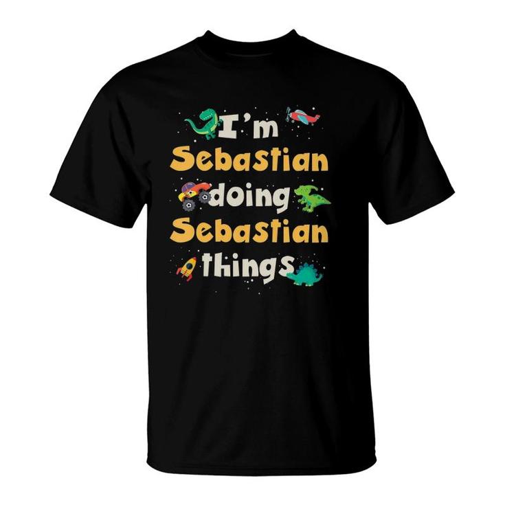 Kids Cool Sebastian Personalized First Name Boys T-Shirt