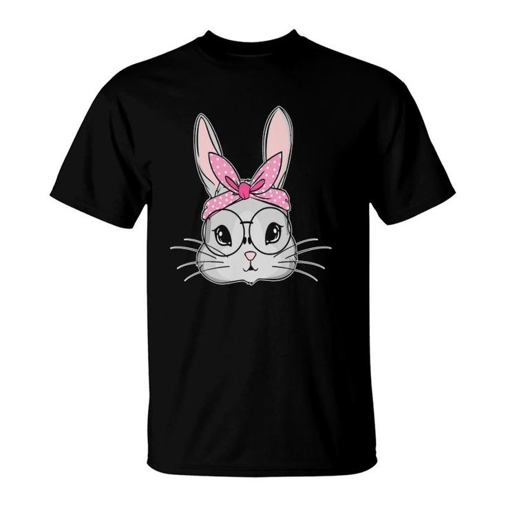 Kids Easter Bunny Cute Rabbit Messy Bun Girls Kids T-Shirt