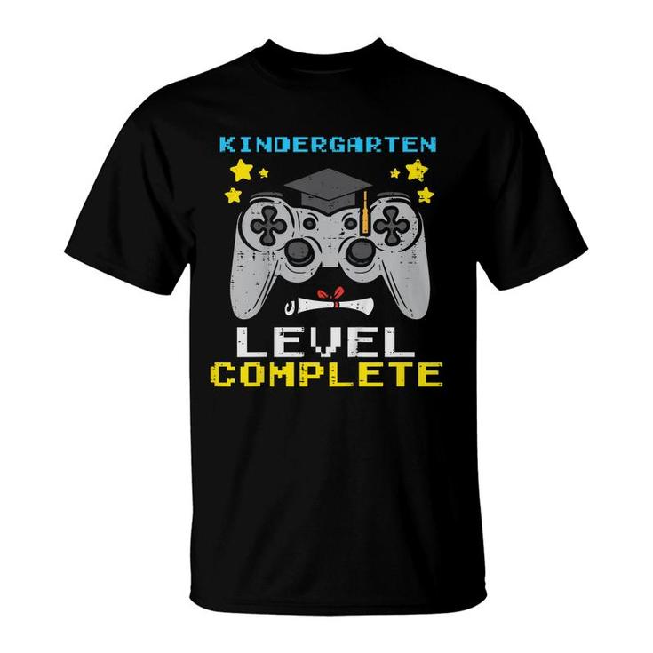 Kids Kindergarten Level Complete Gamer Last Day Graduation Boys T-Shirt
