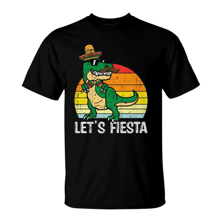 Kids Lets Fiesta Mexican Dino Trex Cinco De Mayo Toddler Boys  T-Shirt