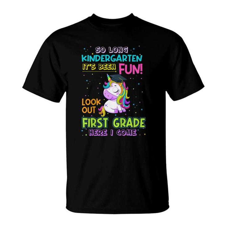 Kids So Long Kindergarten Look Out 1St Grade Here I Come Unicorn  T-Shirt