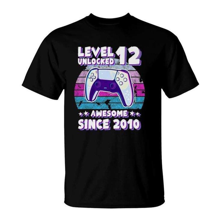 Level 12 Unlocked Bday Gamer Boy Girl 12 Years Old Birthday T-Shirt