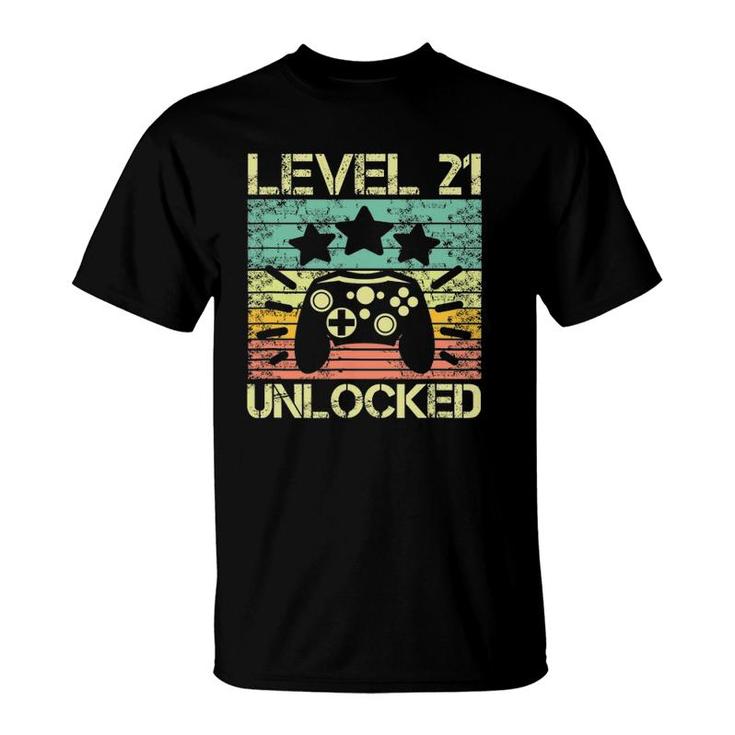 Level 21 Unlocked 21St Birthday 21 Years Old T-Shirt