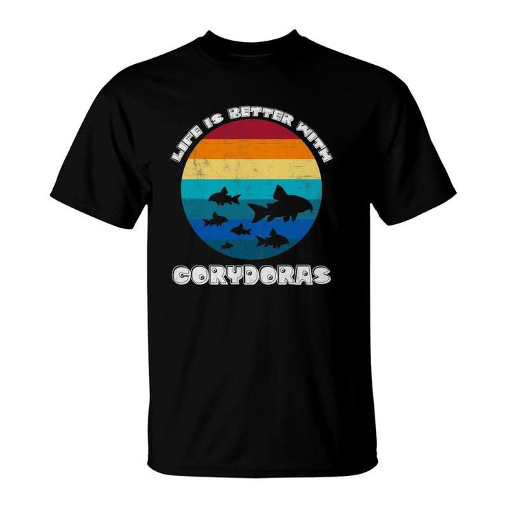 Life Is Better With Corydoras Cory Cat Dad Aquarium Fish T-Shirt