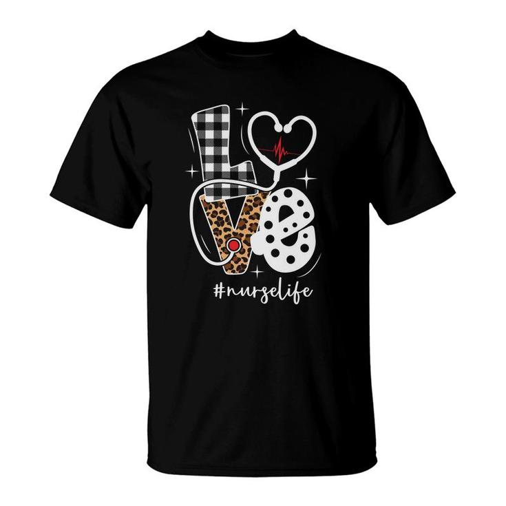 Love Great Leopard Nurse Life Hastag Heart New 2022 T-Shirt