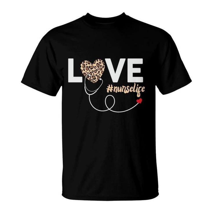 Love Leoprad Heart Nurse Life Yellow Great New 2022 T-Shirt