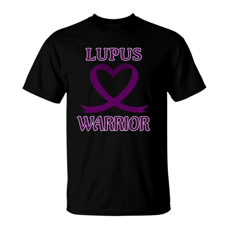 Lupus Warrior Purple Heart Ribbon Awareness  T-Shirt