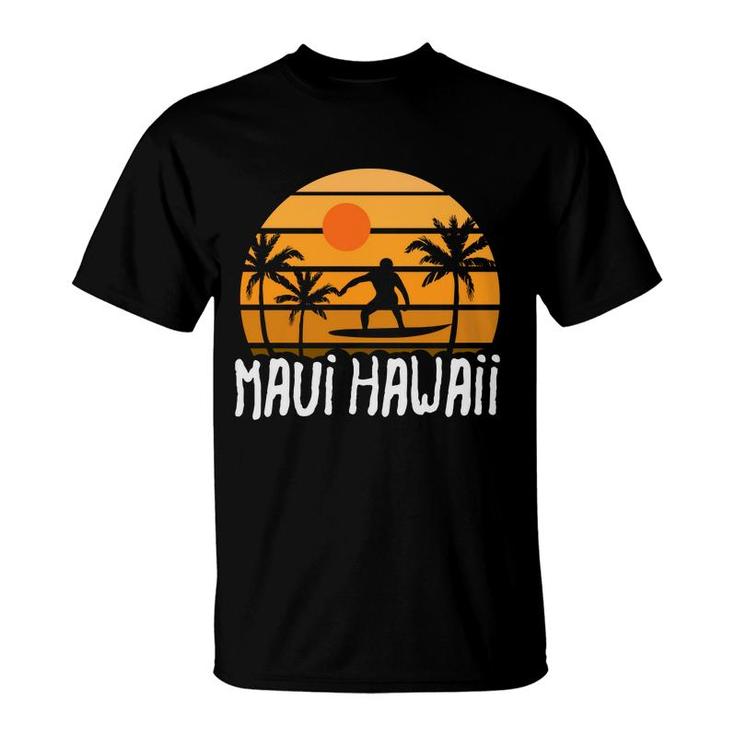 Maui Hawaii Beach Retro Sunset Summer T-Shirt