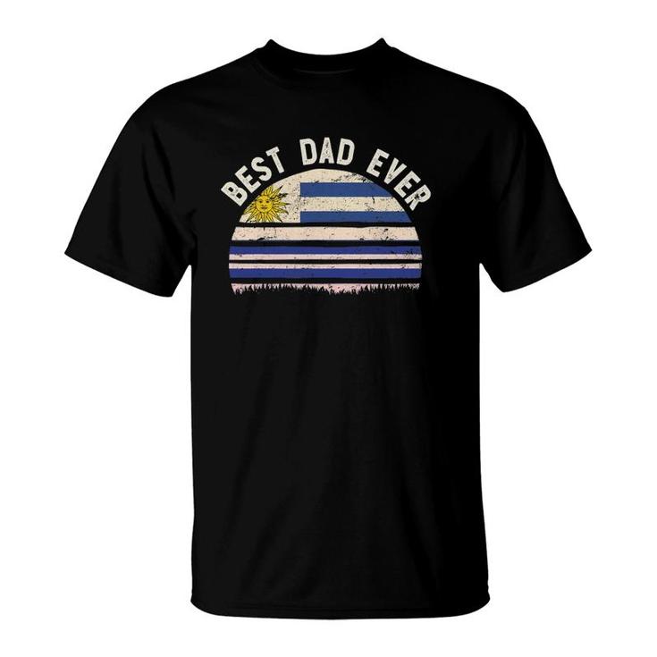 Mens Best Dad Everuruguay Vintage Flag Retro Sunset Art T-Shirt