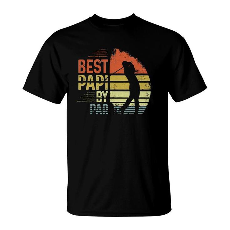 Mens Best Papi By Par Papi Fathers Day Gift Golf Lover Golfer T-Shirt