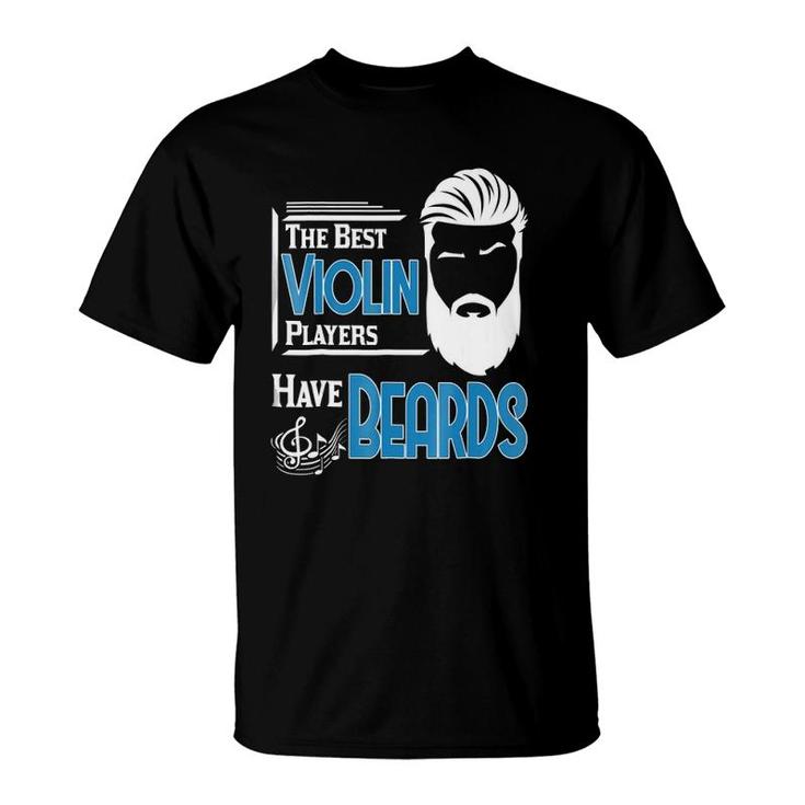 Mens Male Violin Player Beard Violinist Orchestra Gift T-Shirt