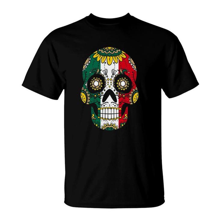 Mens Mexician Dia De Los Muertos Men Sugar Skull Day Of Dead Men T-Shirt