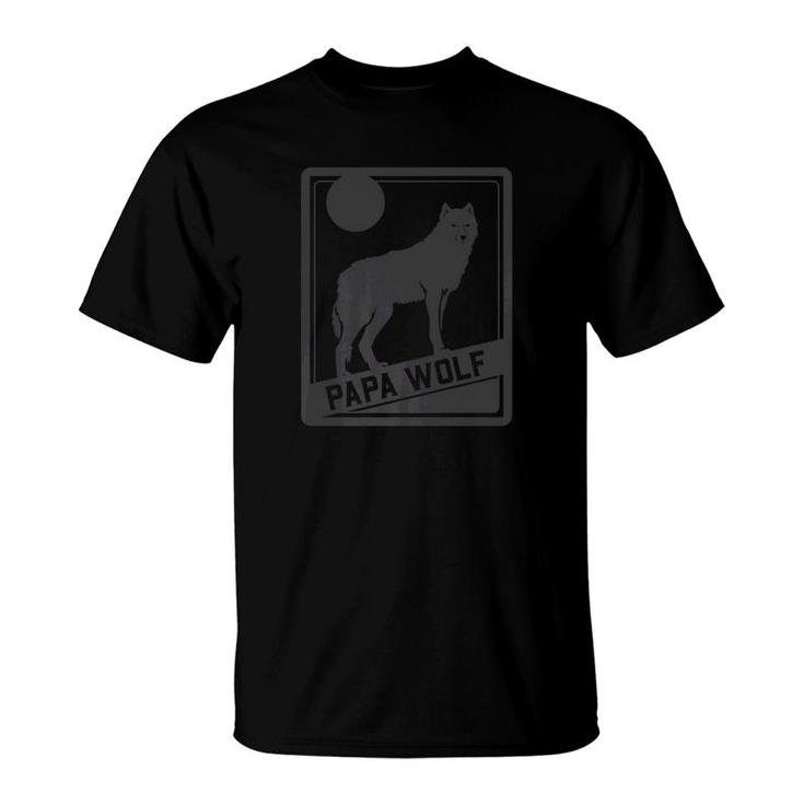 Mens Papa Wolf  Wolf Pack Family Shirt For Dads T-Shirt