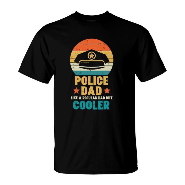 Mens Police Dad Regular But Cooler Fathers Day Cop Officer Men T-Shirt