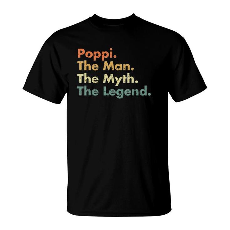 Mens Poppi Man Myth Legend Father Dad Uncle Gift Idea Tee T-Shirt