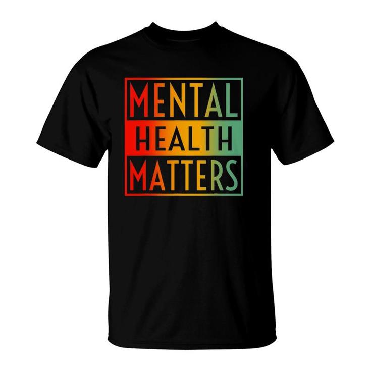 Mental Health Matters Human Brain Awareness Vintage Retro T-Shirt