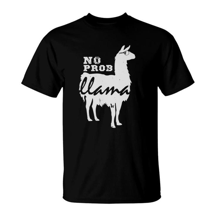 Noprob Llama Wearing Sunglasses Funny Llama T-Shirt