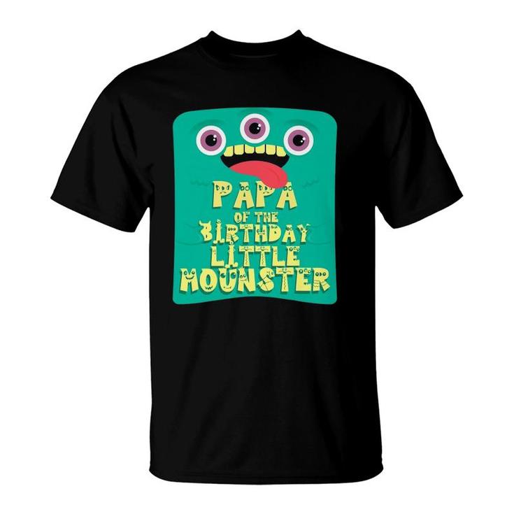 Papa Of The Birthday Boy Little Monster Matching Family T-Shirt