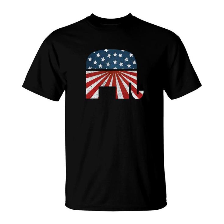 Patriotic Elephan America Usa Republican Party T-Shirt