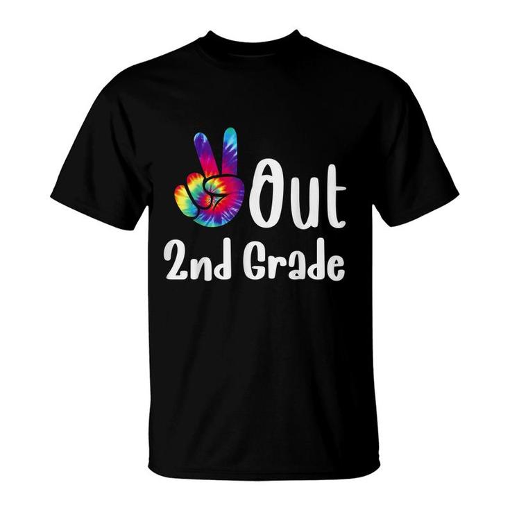 Peace Out 2Nd Grade Tie Dye Kids Graduation Class Of 2022 T-Shirt