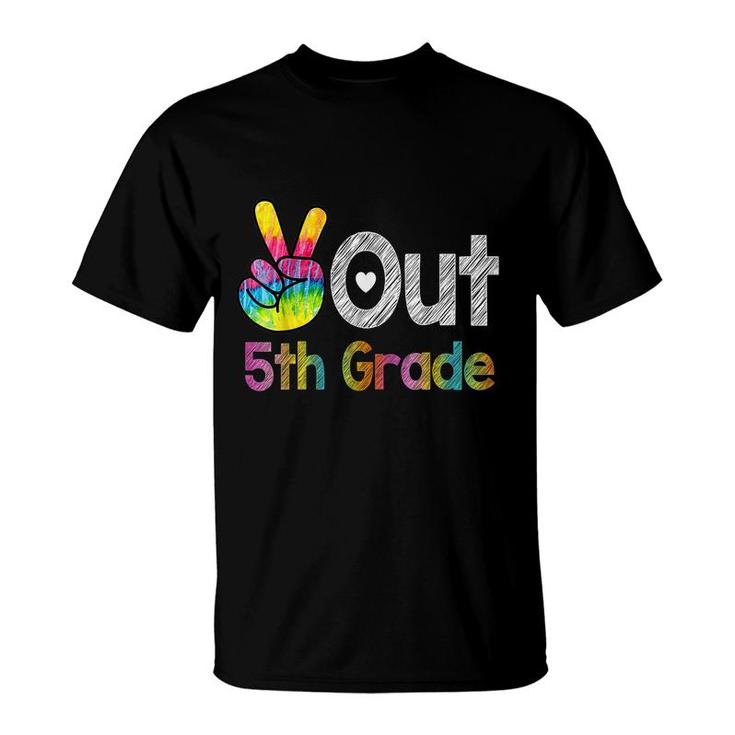 Peace Out 5Th Grade Tie Dye Graduation Class Of 2022 T-Shirt