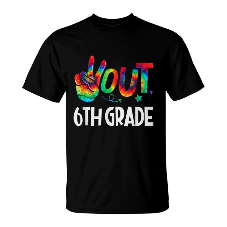 Peace Out 6Th Grade Last Day Of School 6Th Grad Tie Dye Kids  T-Shirt