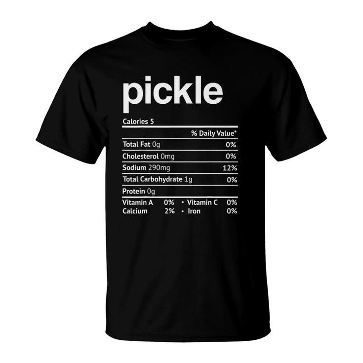 Pickle Nutrition Facts Funny Thanksgiving Christmas Food T-Shirt