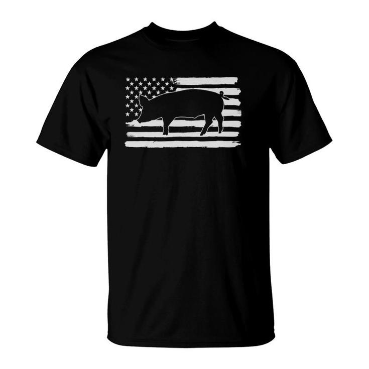 Pigs 4Th Of July Usa Flag Us America T-Shirt