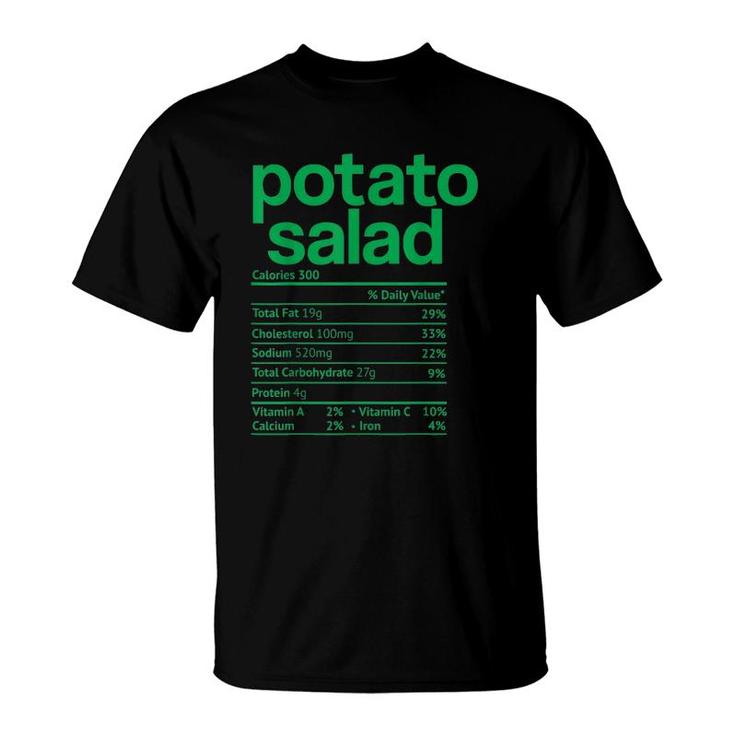 Potato Salad Nutrition Facts Funny Thanksgiving Christmas T-Shirt