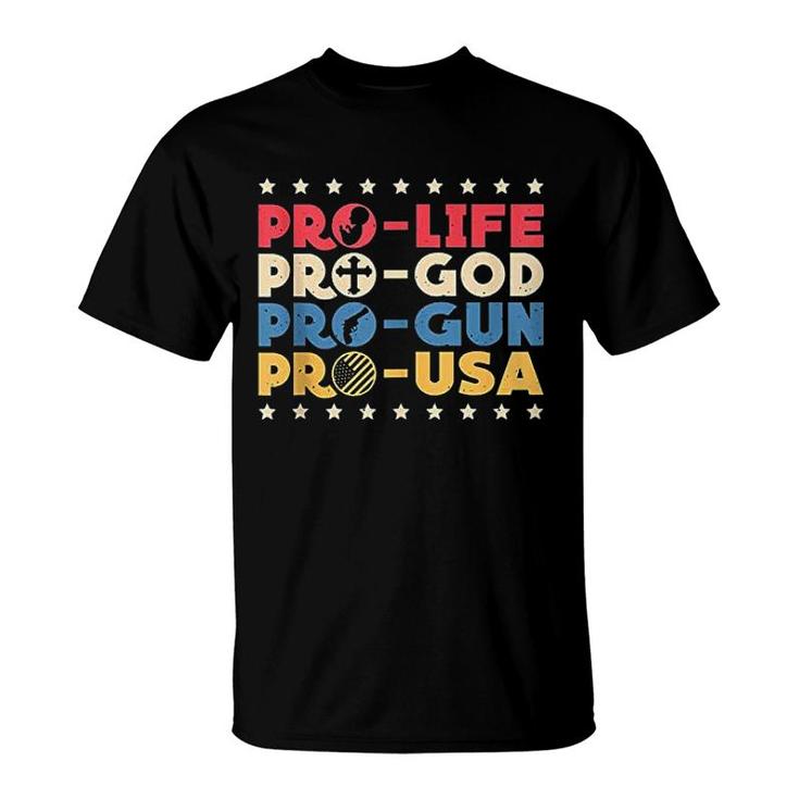 Pro God Pro Usa Conservative Patriot T-Shirt