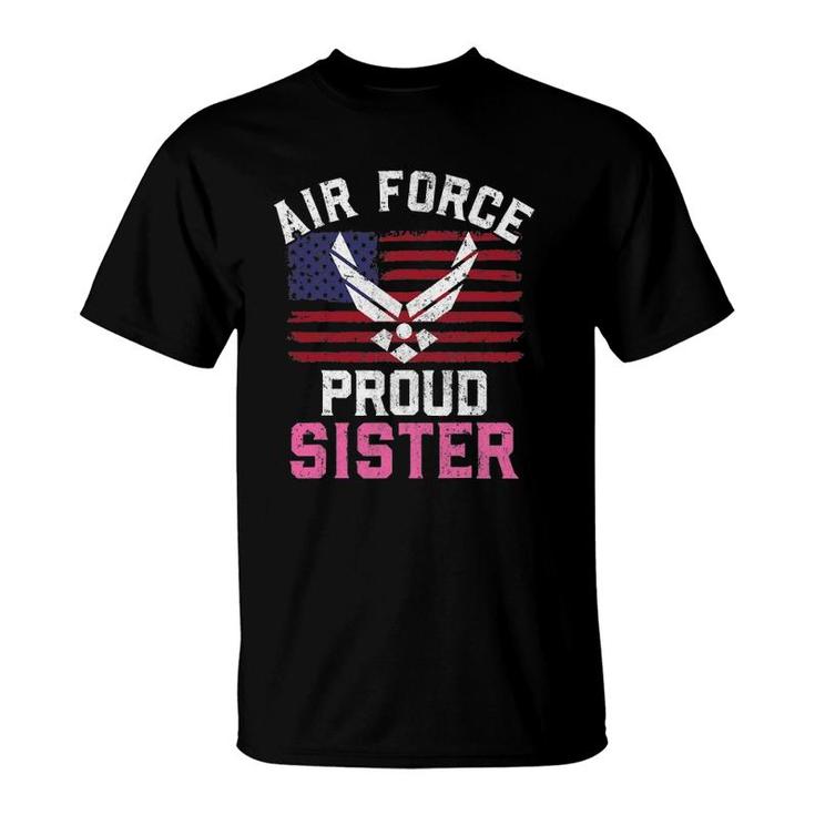 Proud Air Force Sister American Flag T-shirt