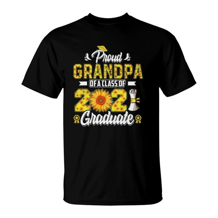Proud Grandpa Of A Class Of 2021 Graduate Senior Sunflower T-Shirt