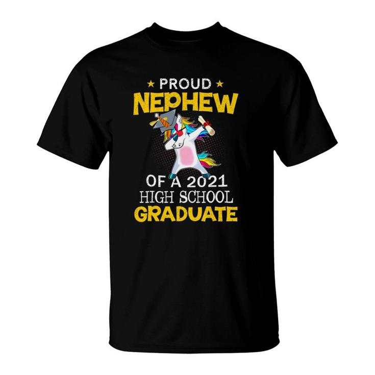 Proud Nephew Of A 2021 High School Graduate Unicorn Dab Gift T-Shirt