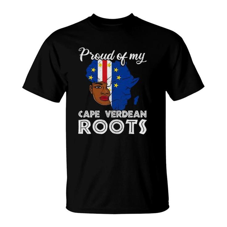 Proud Of My Cape Verdean Roots Girl Apparel Cabo Verde Flag T-Shirt