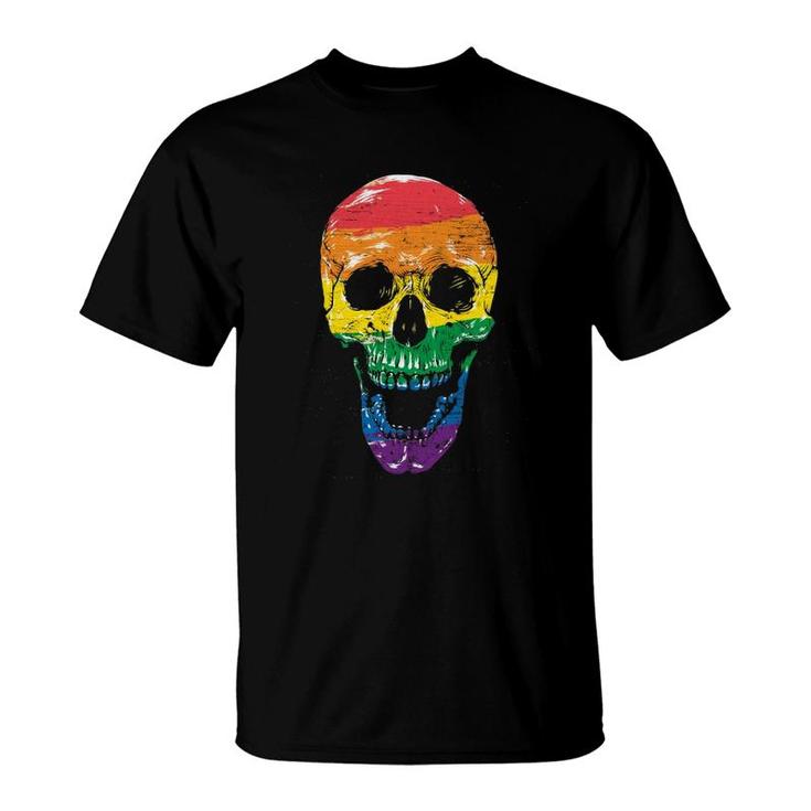 Gay Pride Rainbow Flag Skull T Shirt Gay Pride Rainbow Flag Skull T Shirt