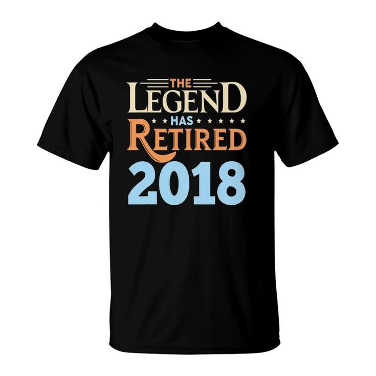Retirement Funny Gift Legend Has Retired Since 2018 Ver2 T-Shirt