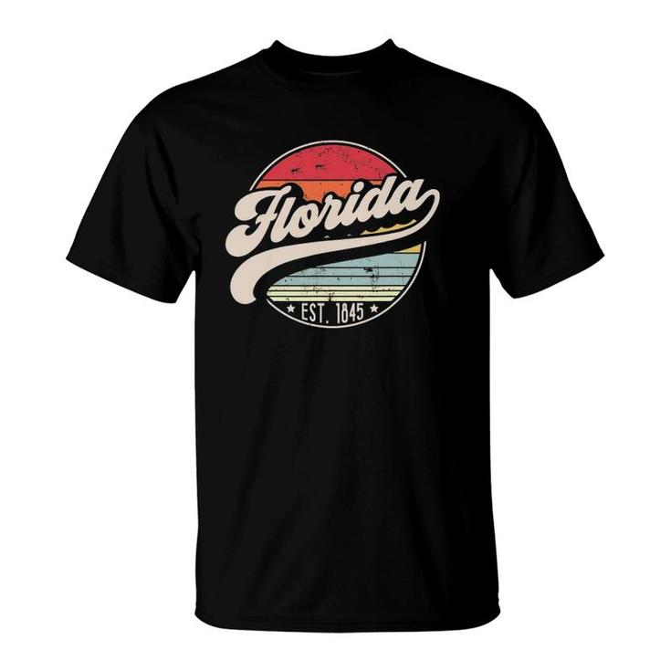 Retro Florida Home State Fl Cool 70S Style Sunset T-Shirt