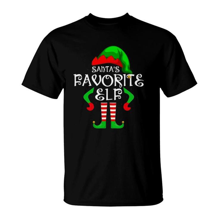 Santas Favorite Elf Christmas Family Matching Costume Pjs T-Shirt