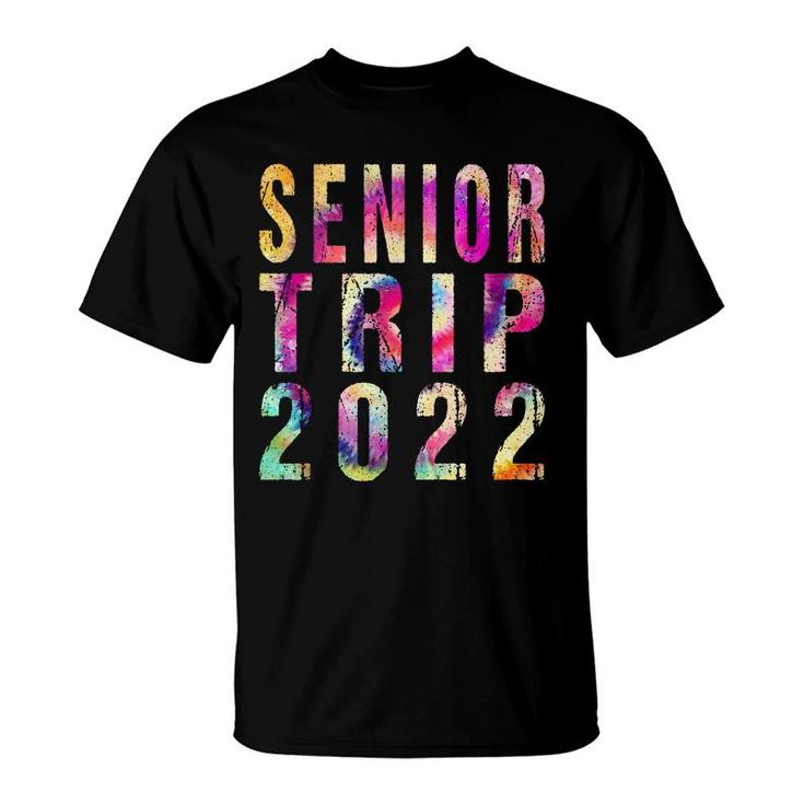Senior Trip 2022 Vintage Tie Dye Graphic Art Design  T-Shirt