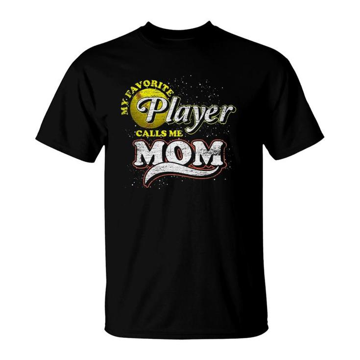 Softball Mother My Favorite Player Calls Me Mom Softball T-Shirt