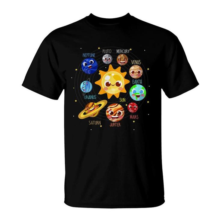 Solar System Planet Space Pluto Kids Future Astronaut 2022  T-Shirt