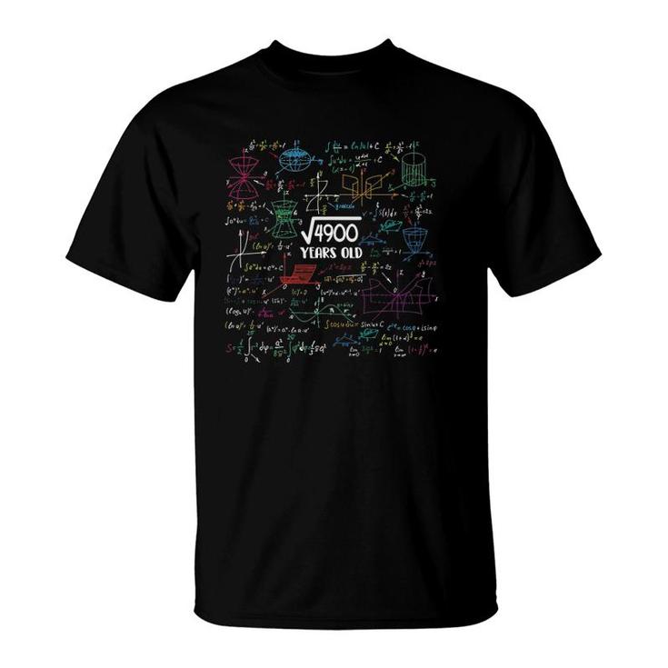 Square Root Of 4900 - 70 Years Old Math Lovers 70Th Birthday T-Shirt