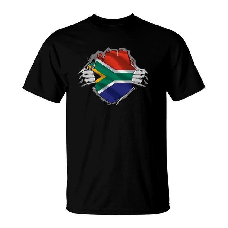 Super South African Heritage Proud South Africa Roots Flag T-Shirt