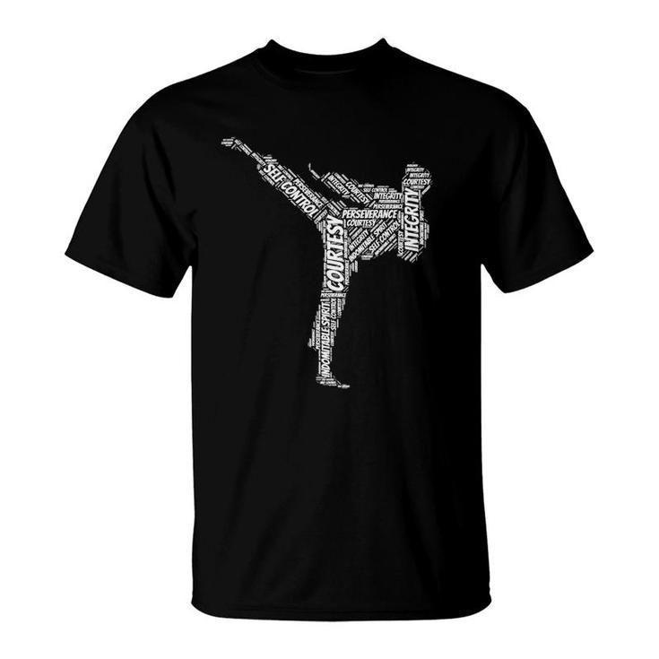 Taekwondo Fighter 5 Tenets Of Tkd Martial Arts T-shirt