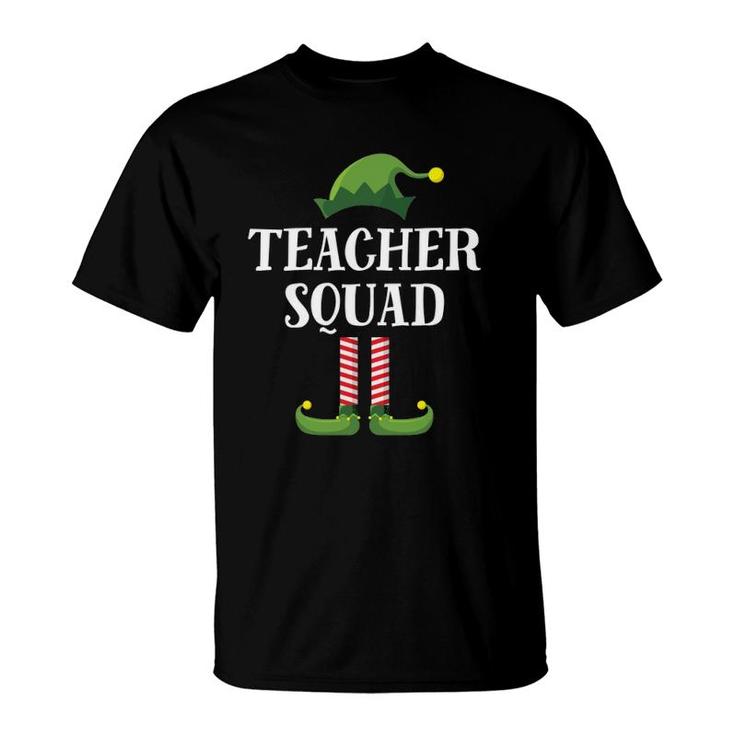 Teacher Squad Elf Matching Group Christmas School Party Pj T-Shirt