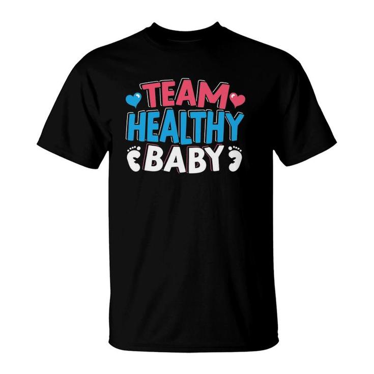 Team Healthy Baby Announcement Pregnancy Gender Reveal T-Shirt